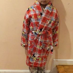 Plaid micky mouse robe
